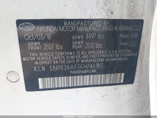 2019 HYUNDAI SONATA SE 9