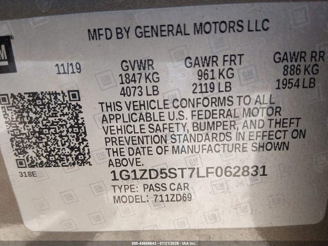 2020 CHEVROLET MALIBU FWD LT 9