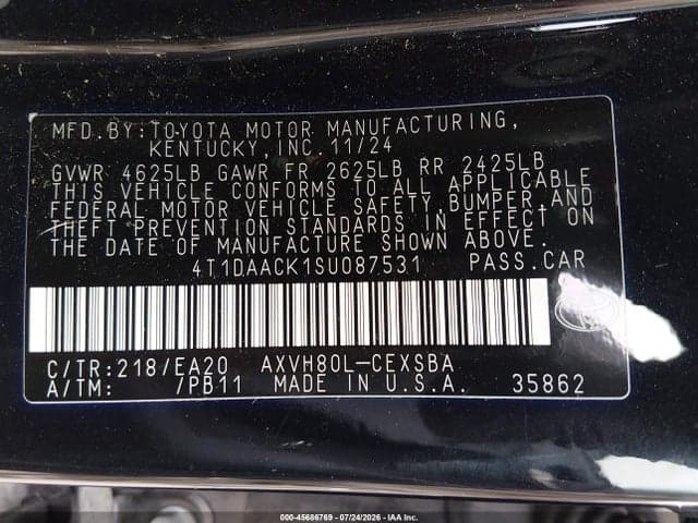 2025 TOYOTA CAMRY SE 9