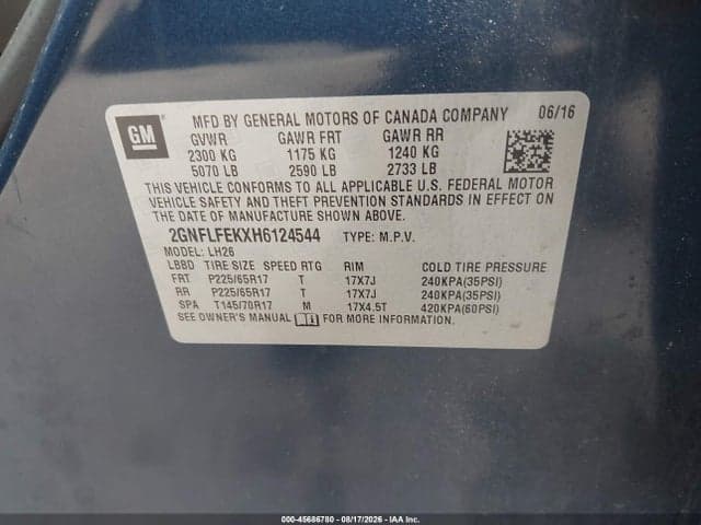2017 CHEVROLET EQUINOX LT 9