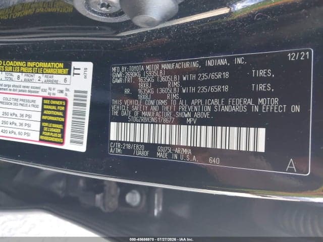 2022 TOYOTA HIGHLANDER XLE 9