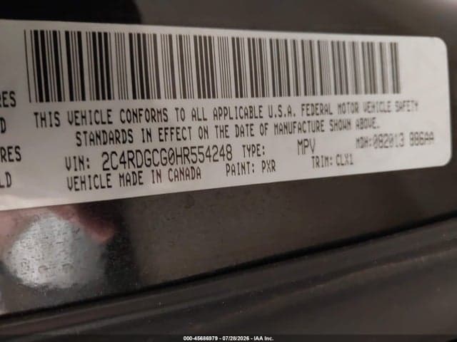2017 DODGE GRAND CARAVAN SXT 9