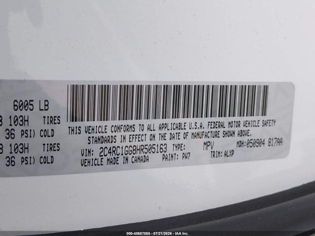 2017 CHRYSLER PACIFICA LIMITED 9