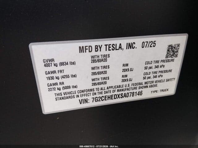 2025 TESLA CYBERTRUCK ALL-WHEEL DRIVE 9