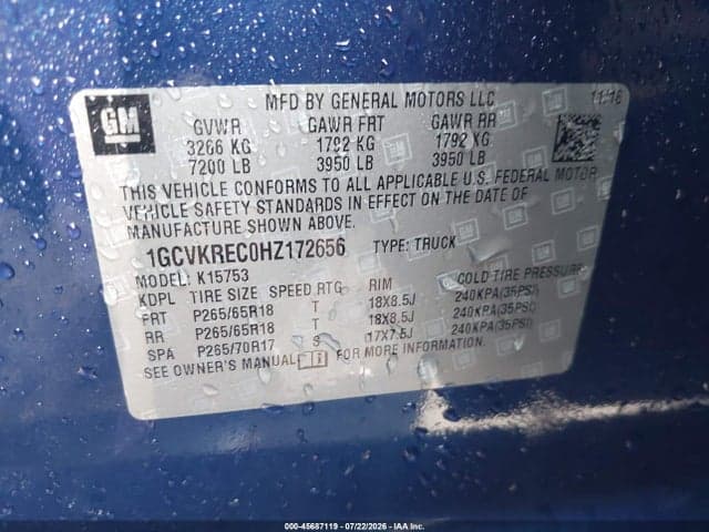 2017 CHEVROLET SILVERADO 1500 2LT 9