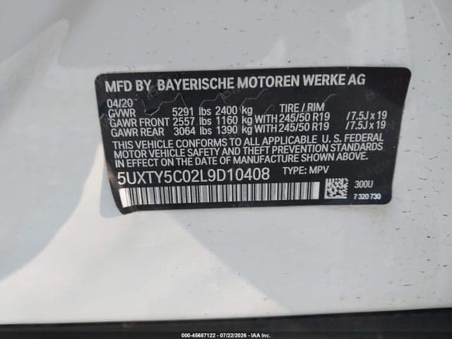 2020 BMW X3 XDRIVE30I 9