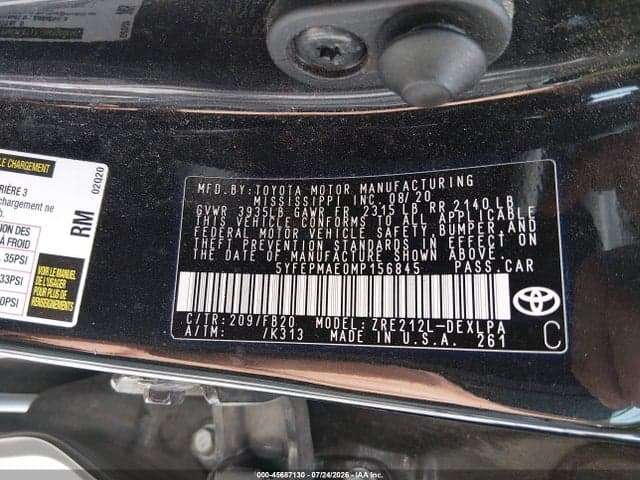 2021 TOYOTA COROLLA LE 9