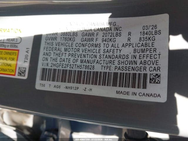 2026 HONDA CIVIC SPORT 9