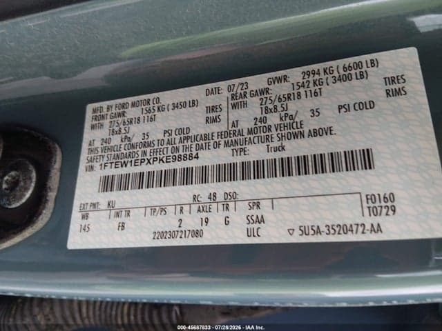 2023 FORD F-150 LARIAT/XL/XLT 9