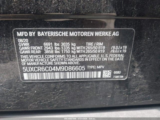 2021 BMW X5 XDRIVE40I 9