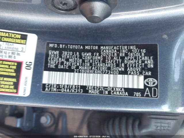 2017 TOYOTA COROLLA LE 9