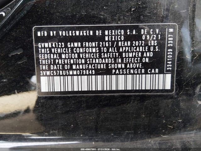 2021 VOLKSWAGEN JETTA 1.4T R-LINE/1.4T SE/S 9