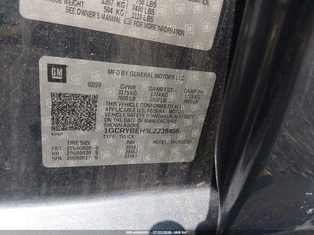 2020 CHEVROLET SILVERADO 1500 4WD STANDARD BED CUSTOM 9