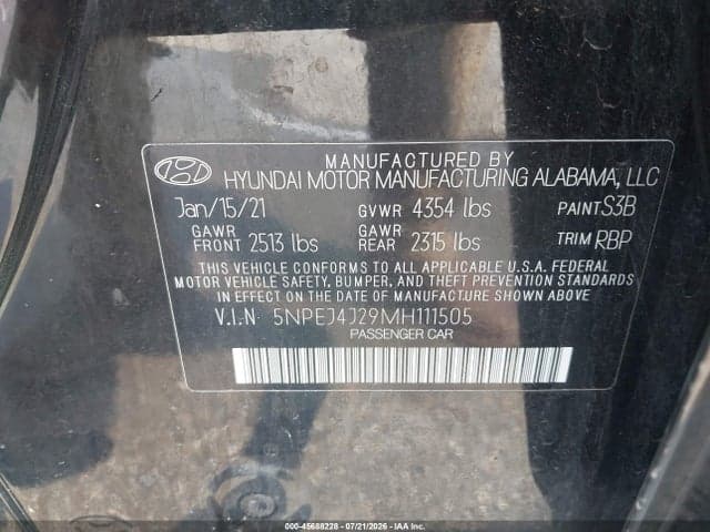 2021 HYUNDAI SONATA SEL PLUS 9