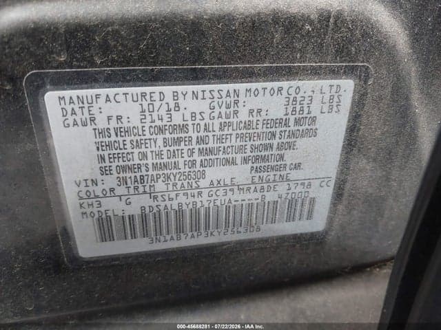 2019 NISSAN SENTRA S 9