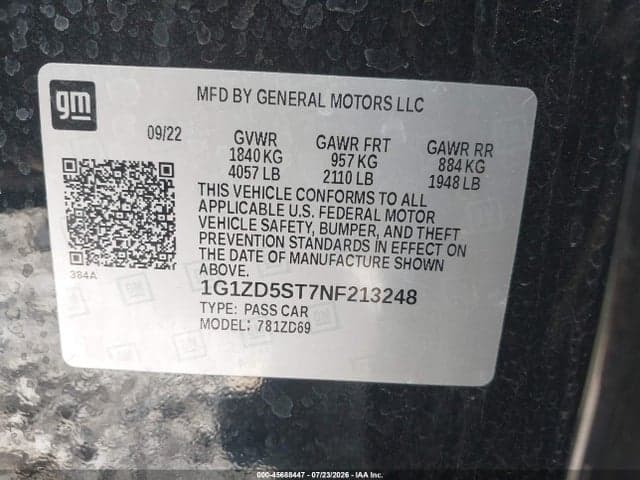 2022 CHEVROLET MALIBU FWD LT 9