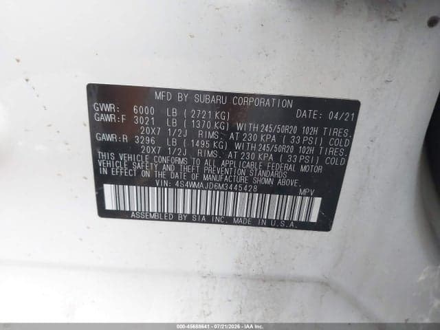 2021 SUBARU ASCENT LIMITED 9