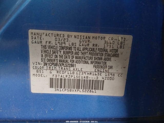 2023 NISSAN KICKS S XTRONIC CVT 9