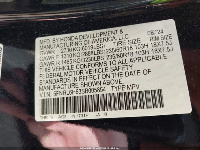2025 HONDA ODYSSEY EX-L 9