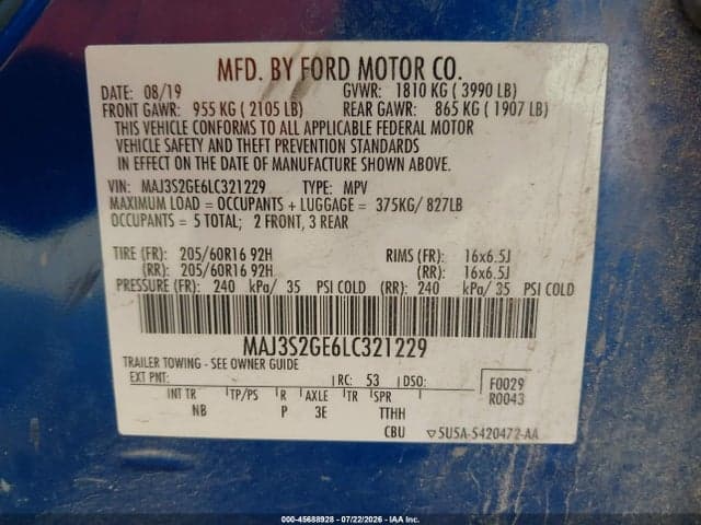 2020 FORD ECOSPORT SE 9