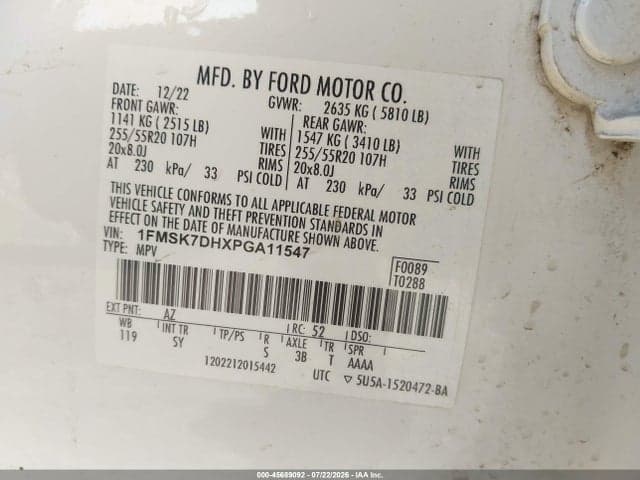 2023 FORD EXPLORER XLT 9