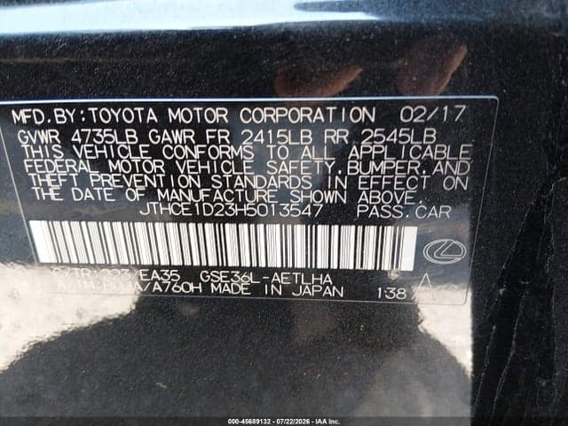 2017 LEXUS IS 350 9