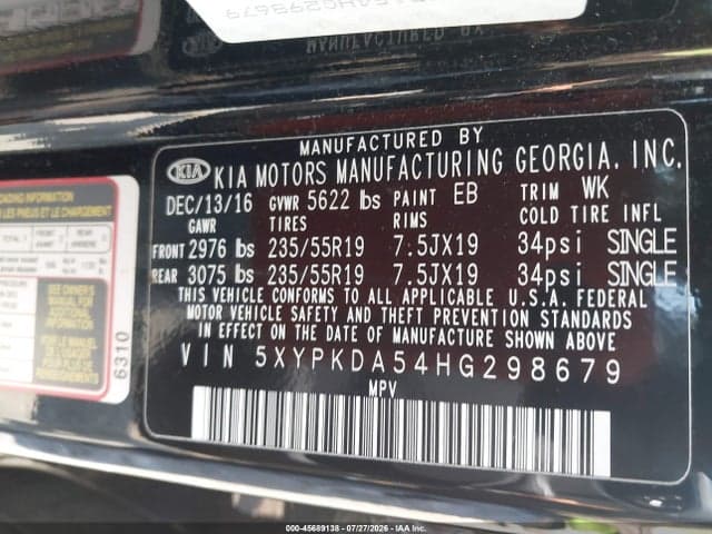 2017 KIA SORENTO 3.3L SX 9