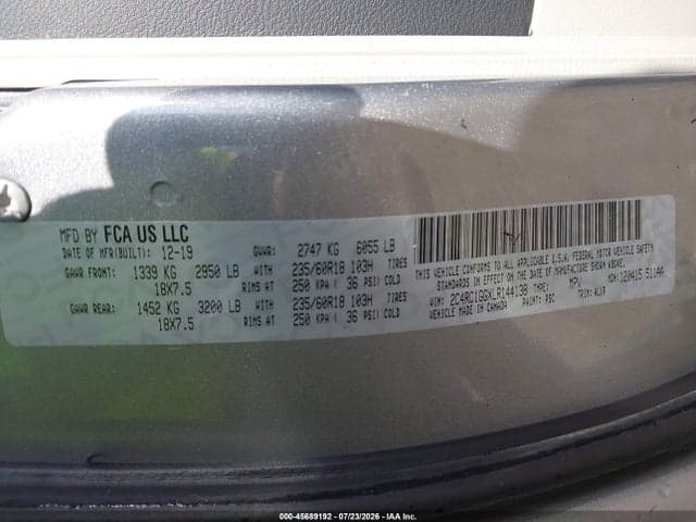 2020 CHRYSLER PACIFICA LIMITED 9
