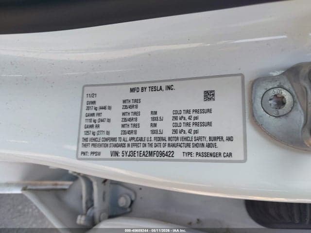 2021 TESLA MODEL 3 STANDARD RANGE PLUS REAR-WHEEL DRIVE 9