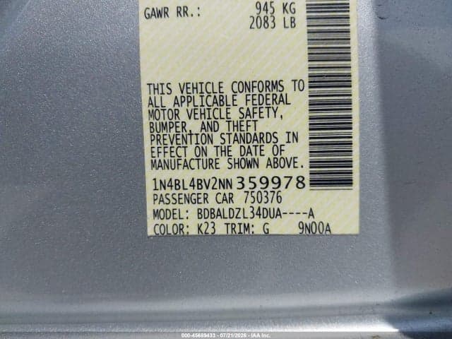 2022 NISSAN ALTIMA S FWD 9