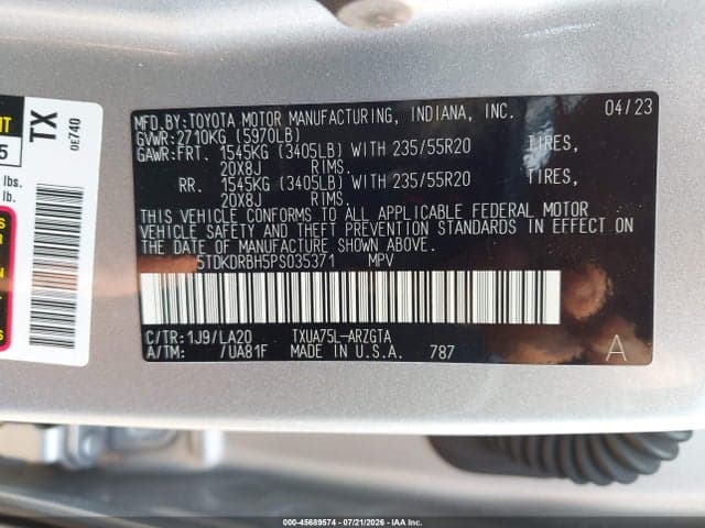 2023 TOYOTA HIGHLANDER PLATINUM 9