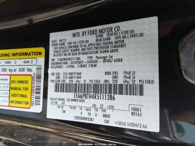 2024 FORD MUSTANG ECOBOOST FASTBACK 9