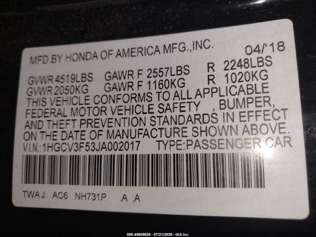 2018 HONDA ACCORD HYBRID EX-L 9