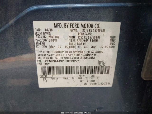 2018 FORD EDGE SEL 9