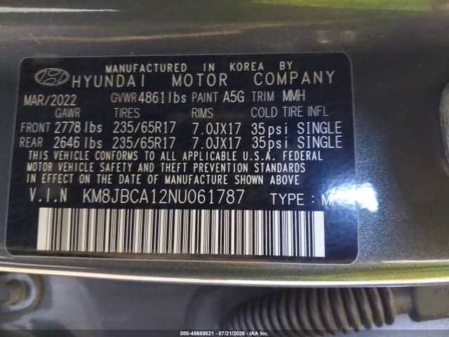 2022 HYUNDAI TUCSON HYBRID BLUE 9