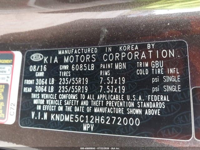 2017 KIA SEDONA SX LUXURY 9