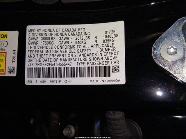 2026 HONDA CIVIC SPORT 9