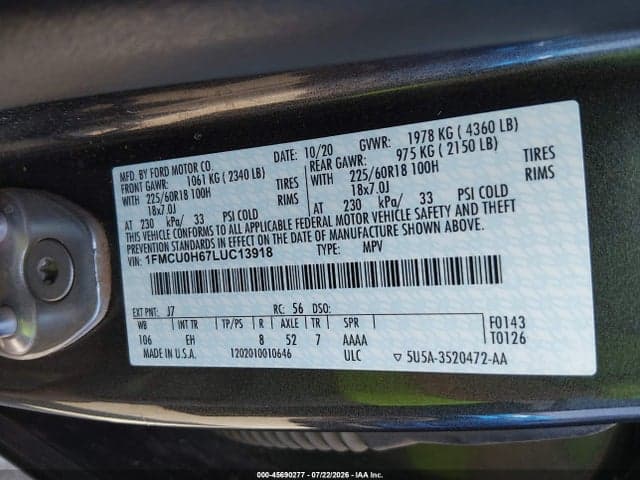 2020 FORD ESCAPE SEL 9