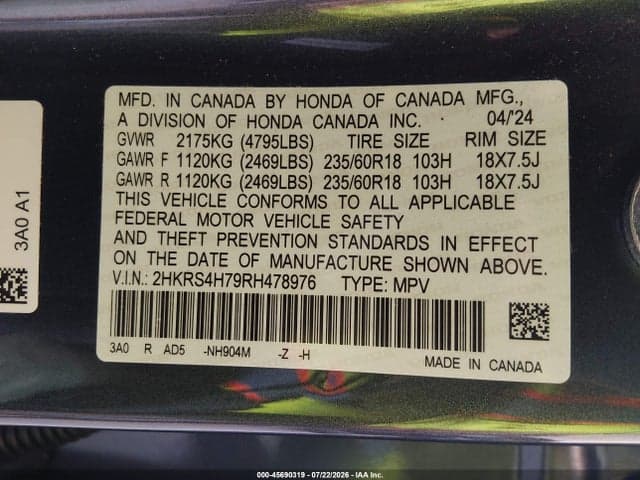 2024 HONDA CR-V EX-L AWD 9