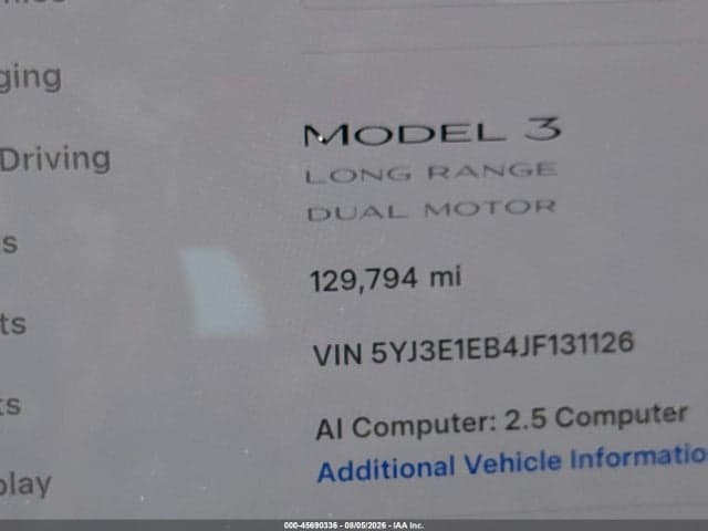 2018 TESLA MODEL 3 LONG RANGE/PERFORMANCE 16