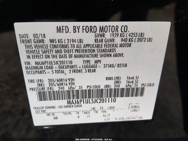 2018 FORD ECOSPORT SE 9