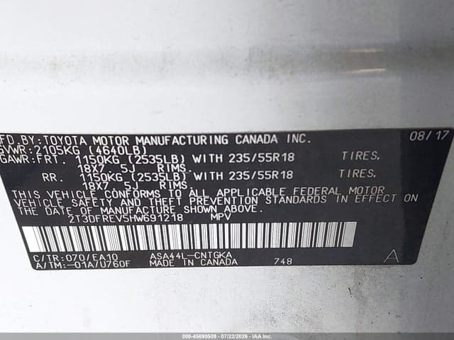 2017 TOYOTA RAV4 LIMITED 9