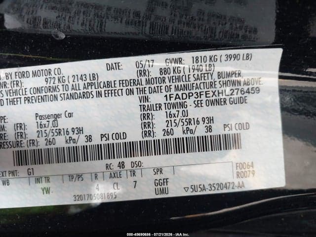 2017 FORD FOCUS SE 9