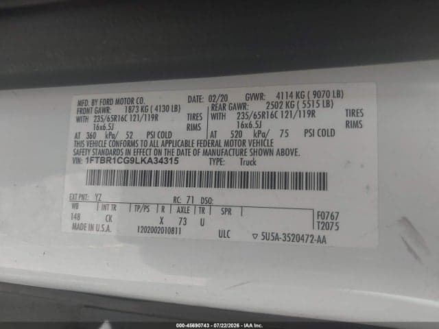 2020 FORD TRANSIT-250 9