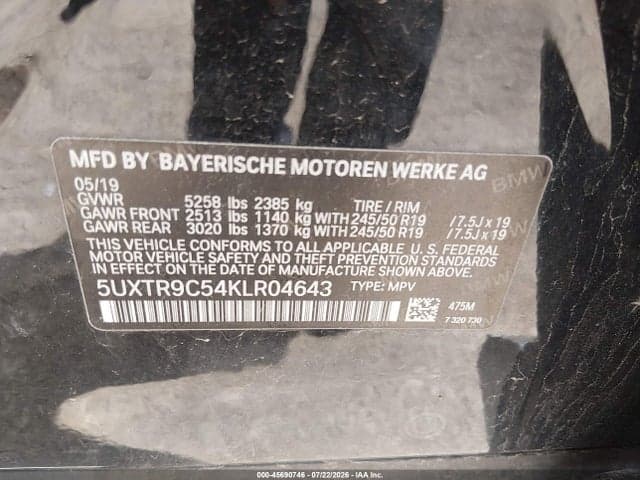 2019 BMW X3 XDRIVE30I 9