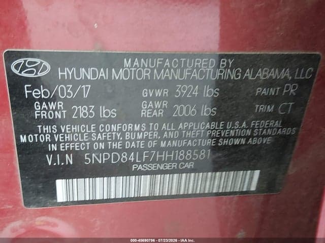 2017 HYUNDAI ELANTRA LIMITED 9