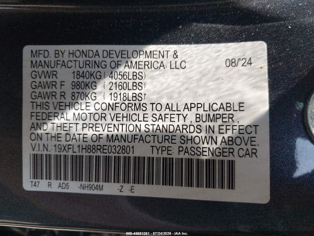 2024 HONDA CIVIC SPORT TOURING 9