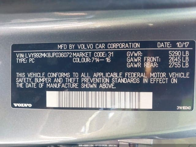 2018 VOLVO S90 T6 MOMENTUM 9