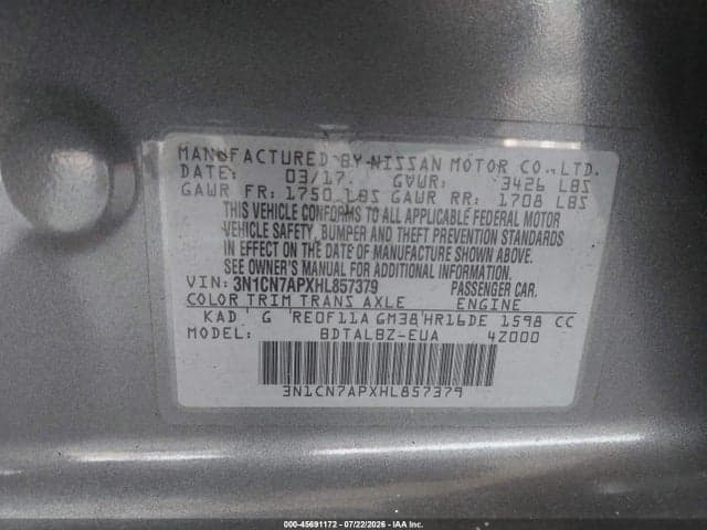 2017 NISSAN VERSA 1.6 SV 9