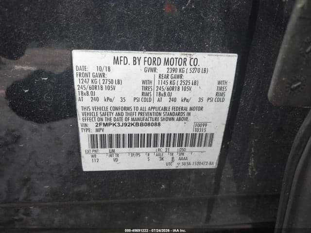 2019 FORD EDGE SEL 9